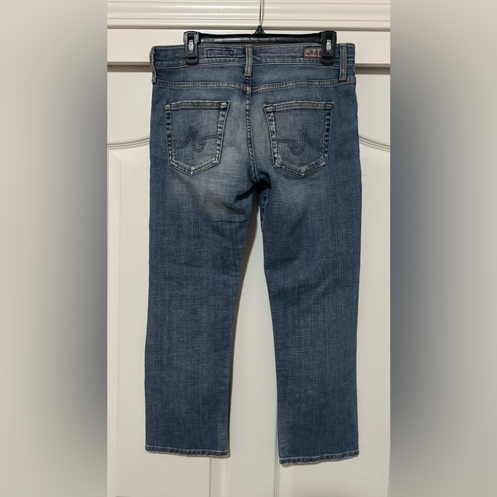 AG Adriano Goldschmied EX Boyfriend Crop Stretch Distressed‎ Blue Jeans 28R - Picture 5 of 8